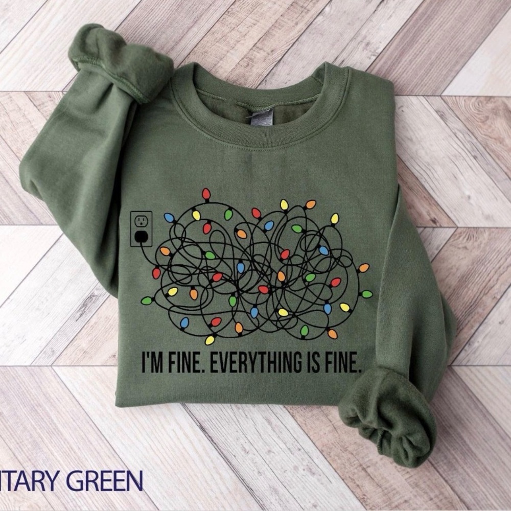 I’m fine everything is fine sweatshirt 4XL Christmas sweatshirt
